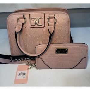 Juicy Couture Handbag Charm I'm Sure Medium Dusty Blush Satchel Matching Wallet
